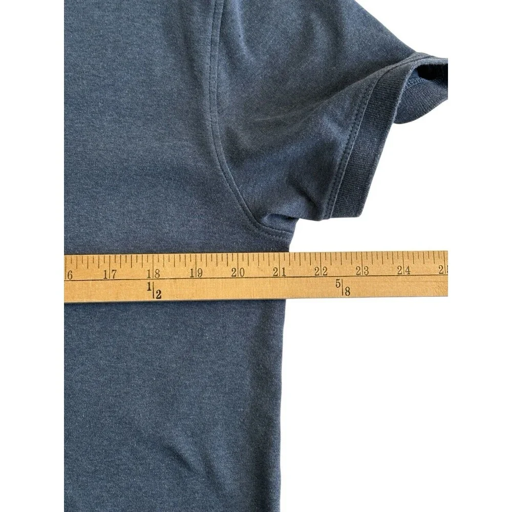 Banana Republic Polo Shirt Men's Medium Luxe Touch Performance Blue Heather